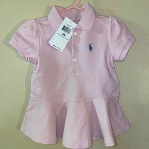Toddler girls peplum polo shirt in light pink